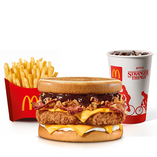 McLanche Feliz com Hamburguer + McOferta Stranger Things + Sobremesa